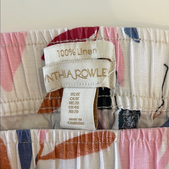 100% Linen Wide Leg Pants, Cynthia Rowley Multicolor - Picture 2 of 10